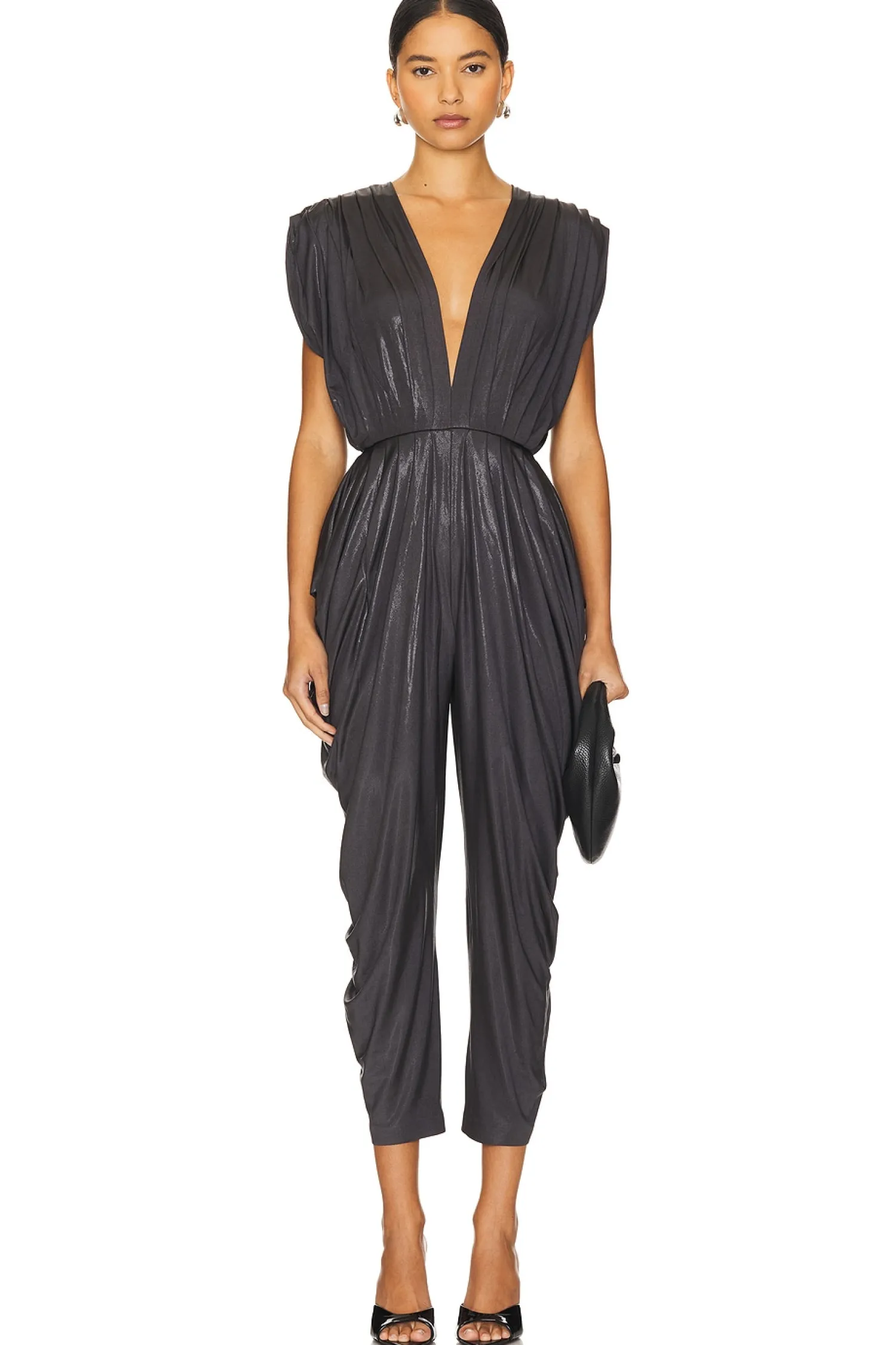 Women Norma Kamali Jumpsuits>Square Sleeve Waterfall Jumpsuit