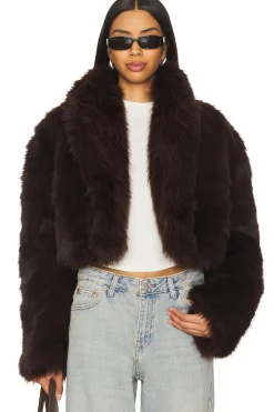 Women AFRM Jackets & Coats>Stephanie Barrel Crop Faux Fur Jacket