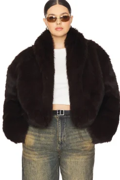 Women AFRM Jackets & Coats>Stephanie Barrel Crop Faux Fur Jacket