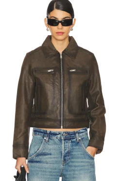 Women Ena Pelly Jackets & Coats>Stevie Worn Leather Jacket