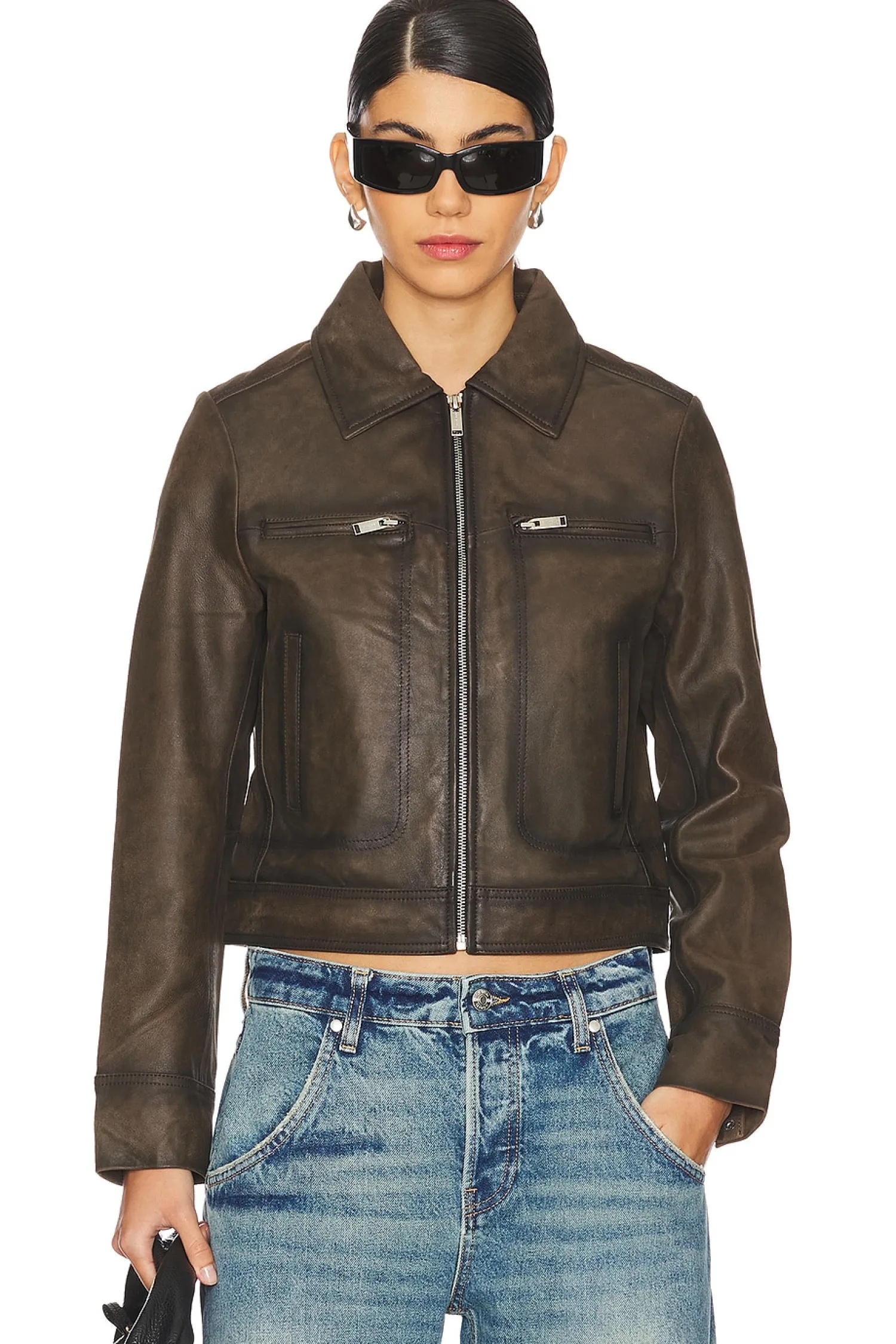 Women Ena Pelly Jackets & Coats>Stevie Worn Leather Jacket