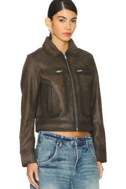 Women Ena Pelly Jackets & Coats>Stevie Worn Leather Jacket