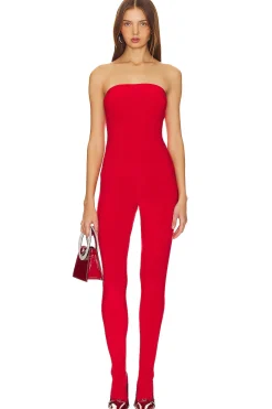 Women Norma Kamali Jumpsuits>Strapless Catsuit With Footsie
