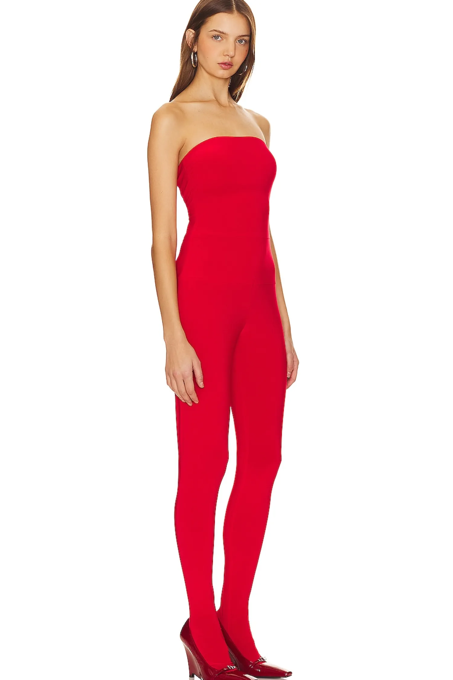 Women Norma Kamali Jumpsuits>Strapless Catsuit With Footsie