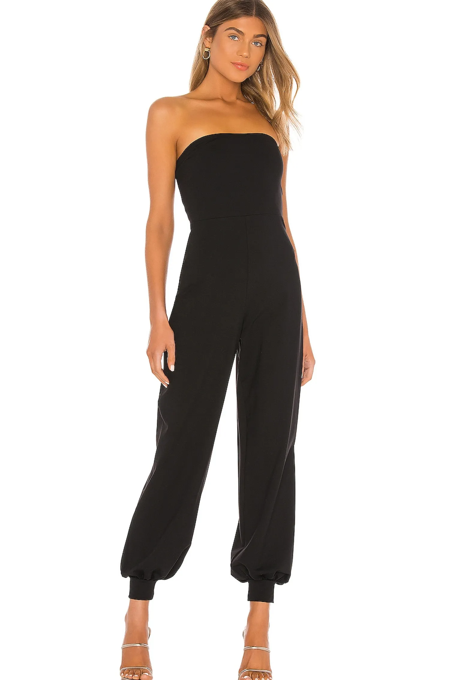 Women Susana Monaco Jumpsuits>Strapless Cuffed Ankle Jumpsuit