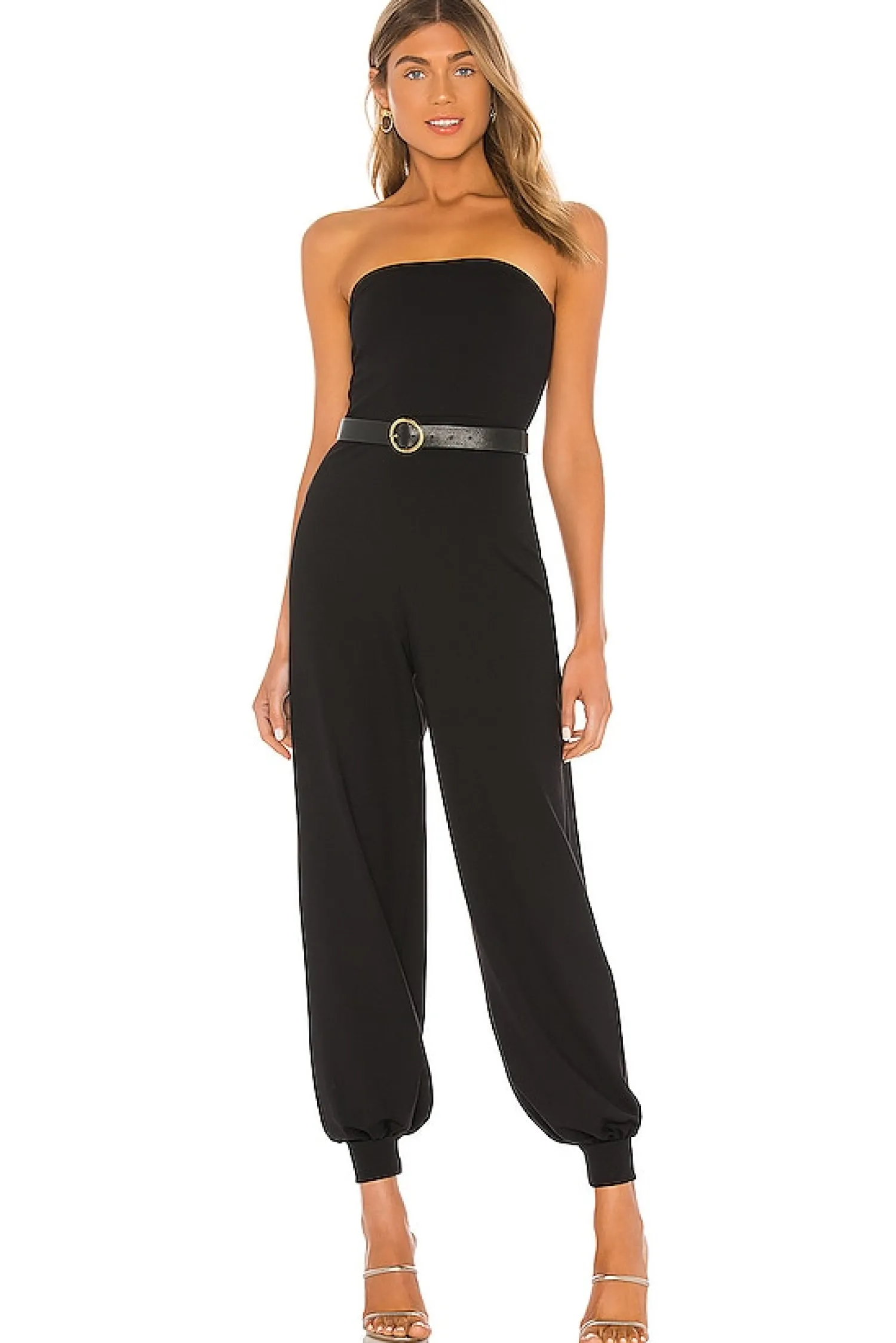 Women Susana Monaco Jumpsuits>Strapless Cuffed Ankle Jumpsuit