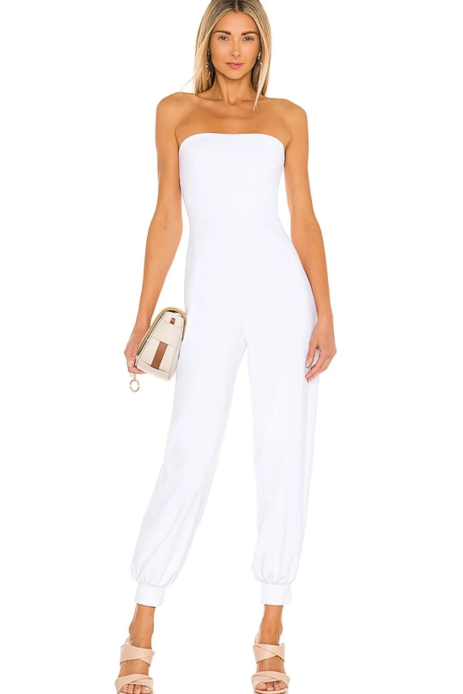 Women Susana Monaco Jumpsuits>Strapless Cuffed Ankle Jumpsuit