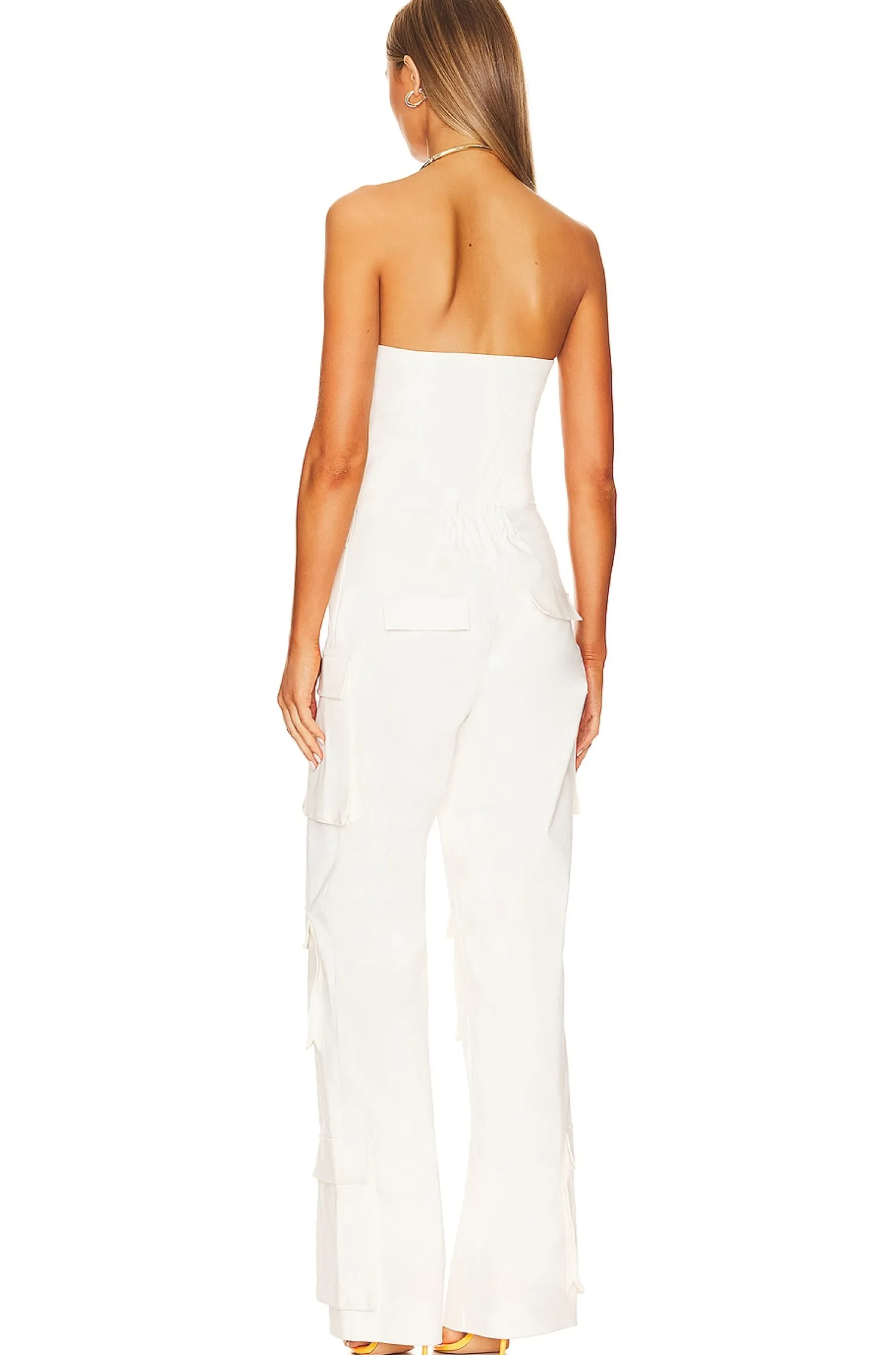 Women SELMACILEK Jumpsuits>Strapless Pocket Detailed Canvas Jumpsuit