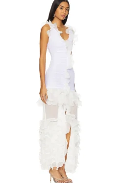Women PatBO Dresses>Stretch Tulle Maxi Dress