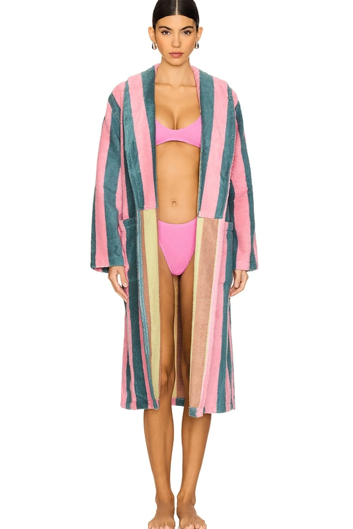 Women Dusen Dusen Lingerie & Sleepwear>Stripe Bathrobe