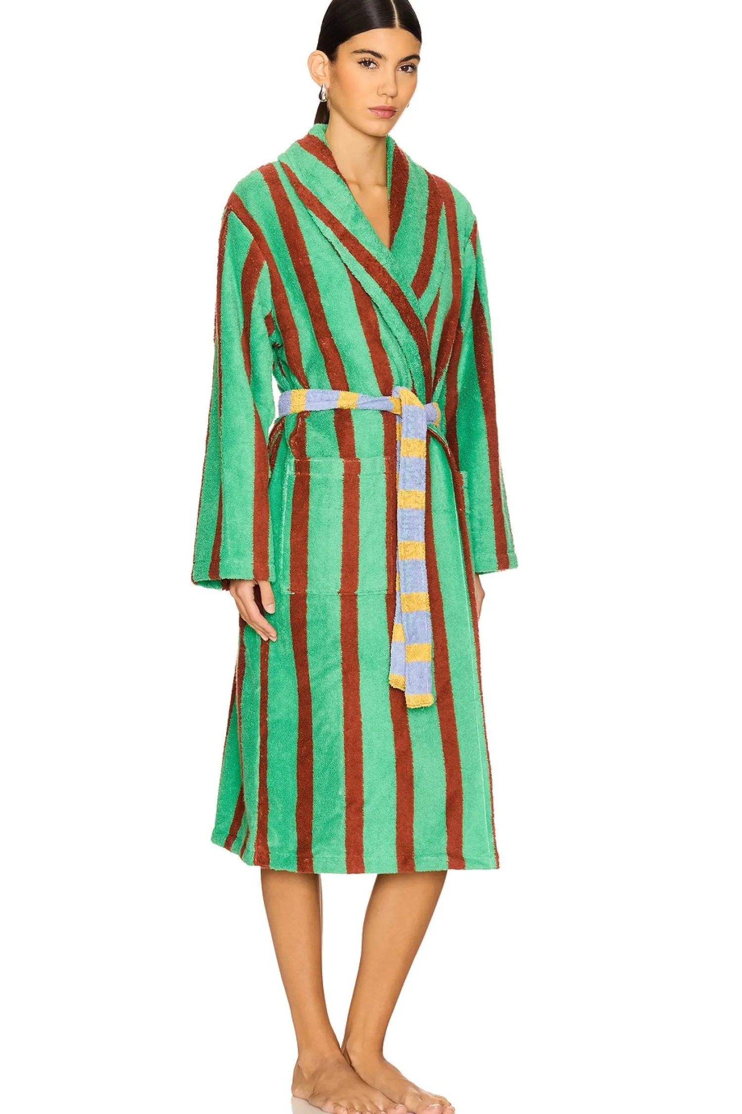 Women Dusen Dusen Lingerie & Sleepwear>Stripe Bathrobe
