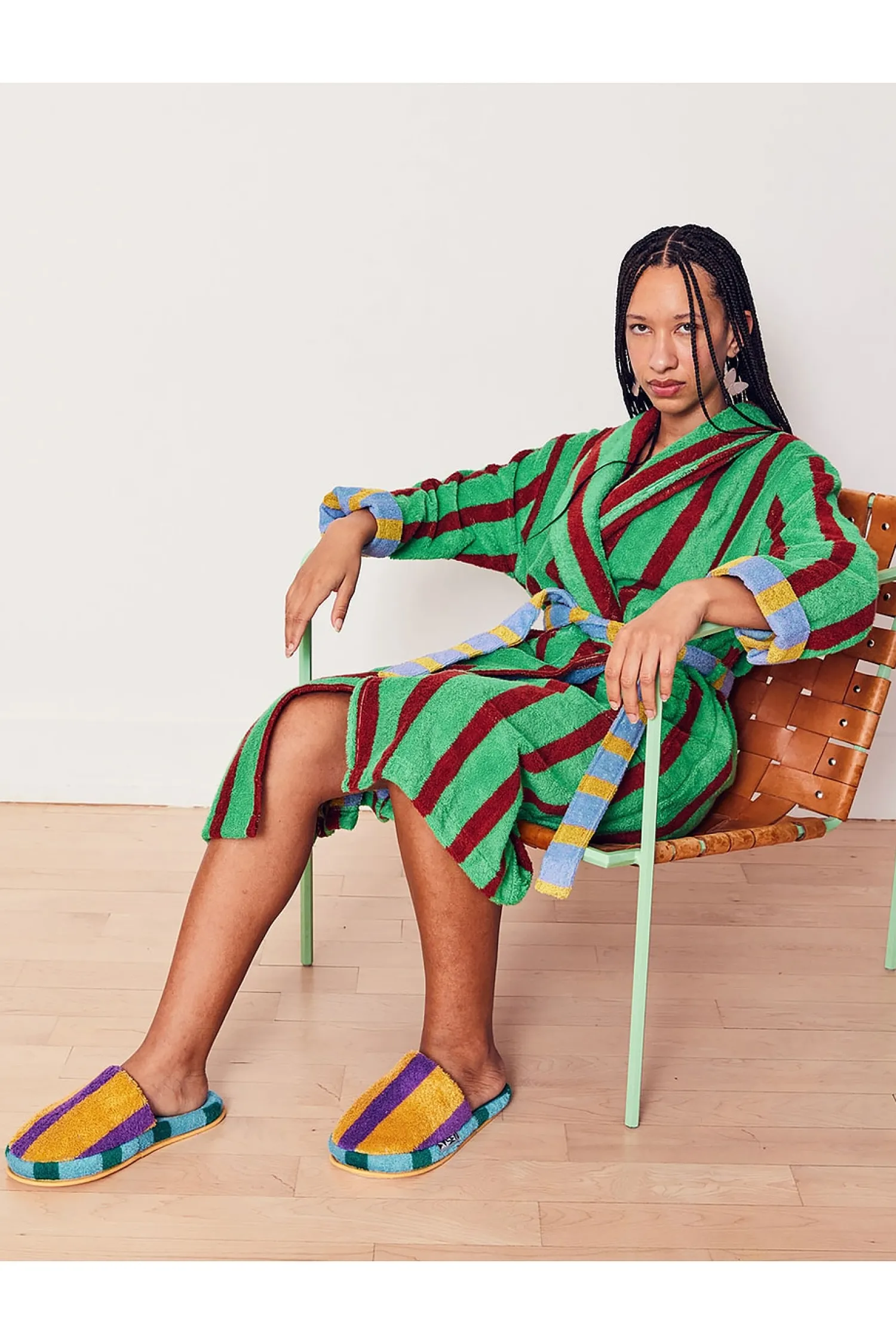 Women Dusen Dusen Lingerie & Sleepwear>Stripe Bathrobe