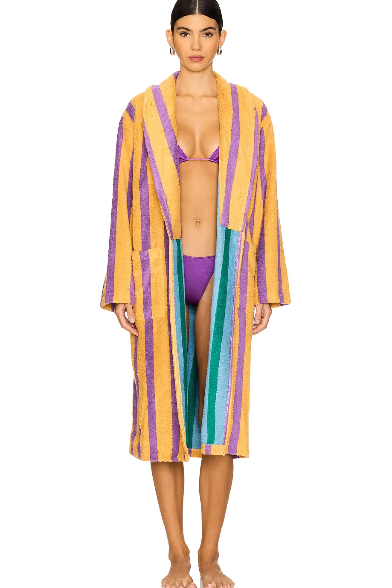 Women Dusen Dusen Lingerie & Sleepwear>Stripe Bathrobe