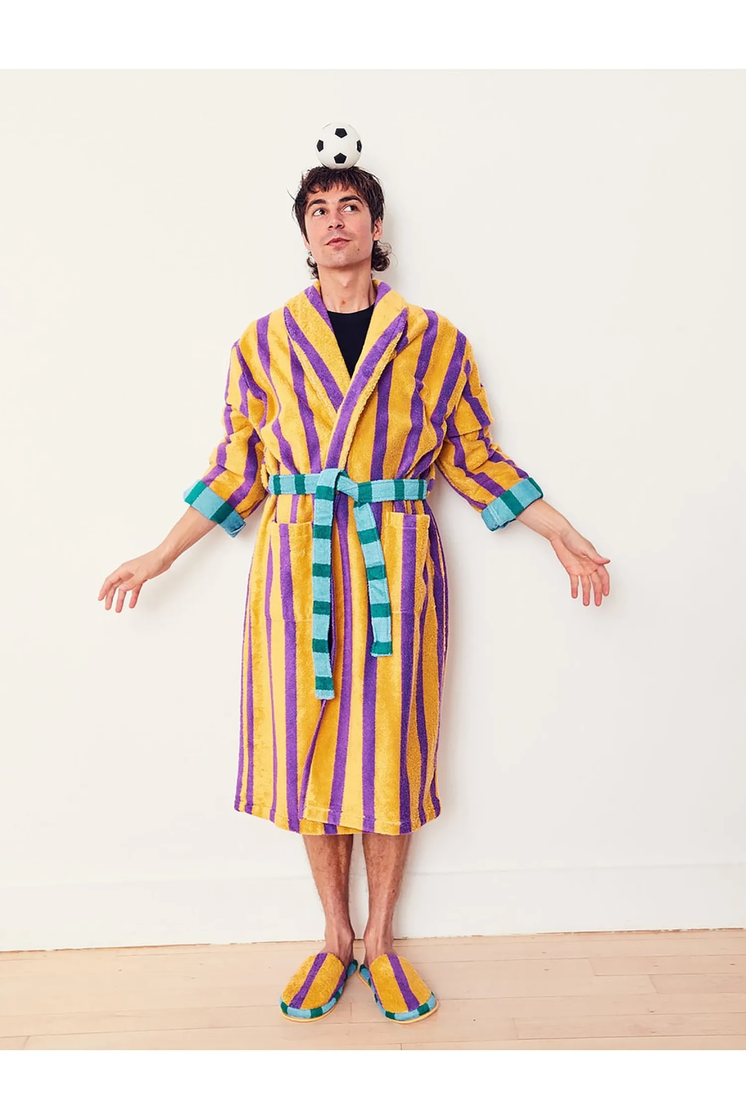 Women Dusen Dusen Lingerie & Sleepwear>Stripe Bathrobe