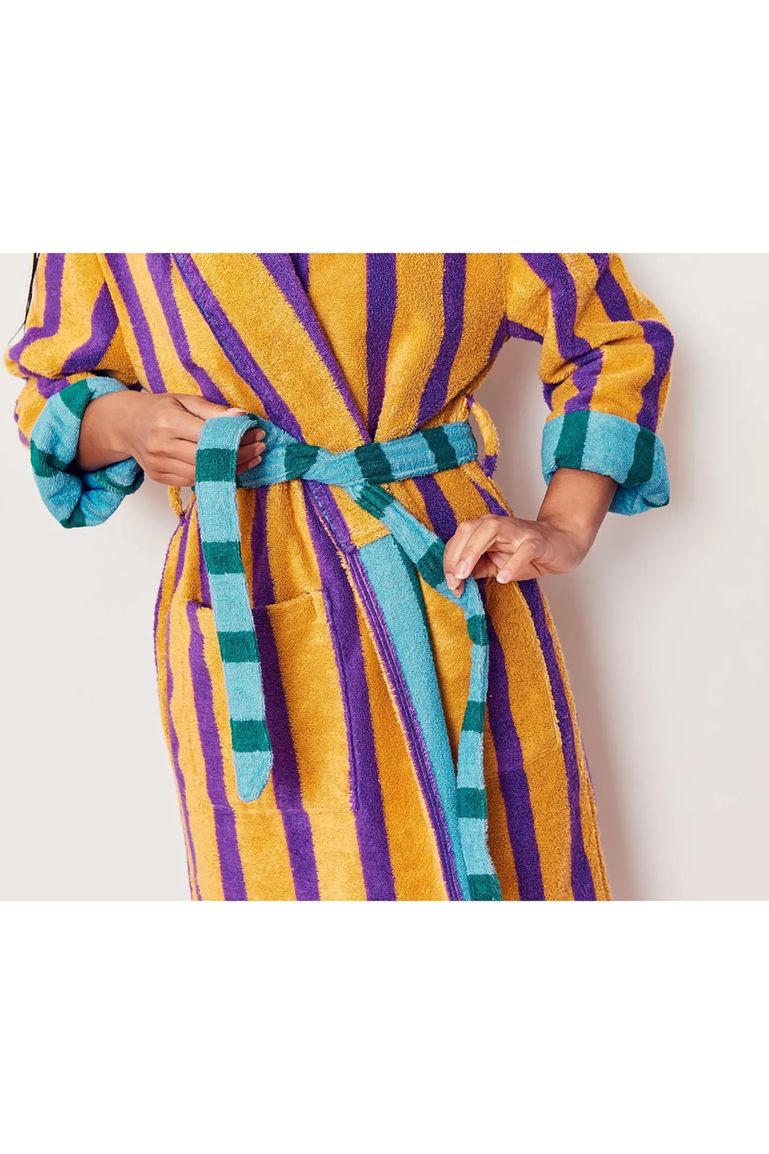 Women Dusen Dusen Lingerie & Sleepwear>Stripe Bathrobe