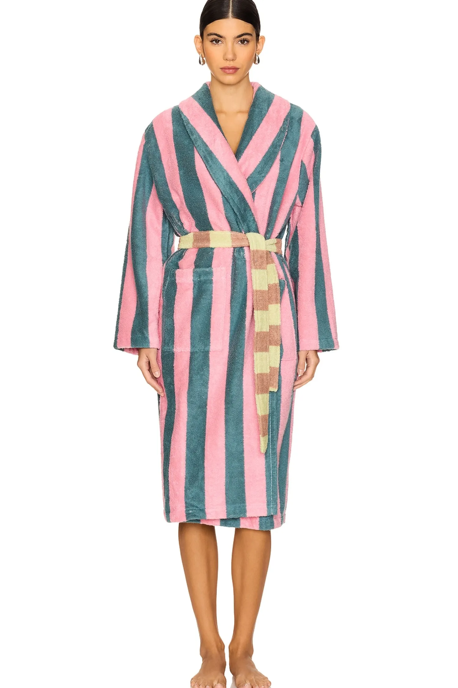Women Dusen Dusen Lingerie & Sleepwear>Stripe Bathrobe