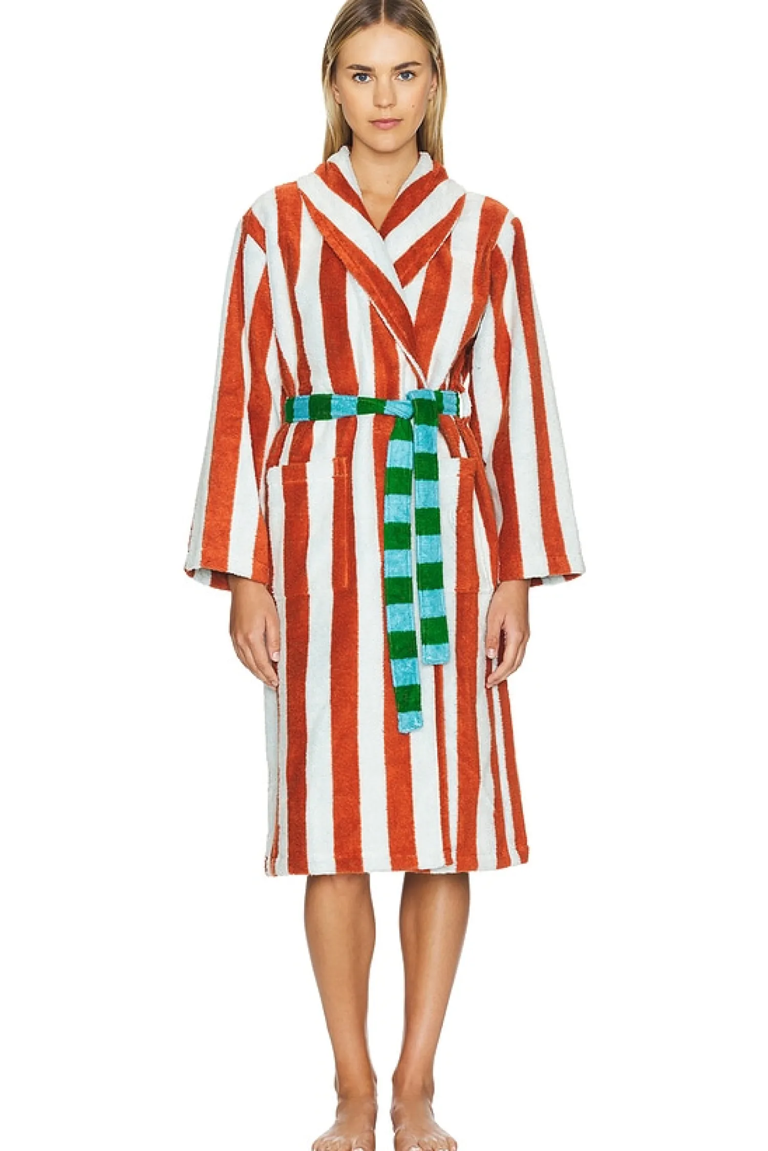 Women Dusen Dusen Lingerie & Sleepwear>Stripe Bathrobe