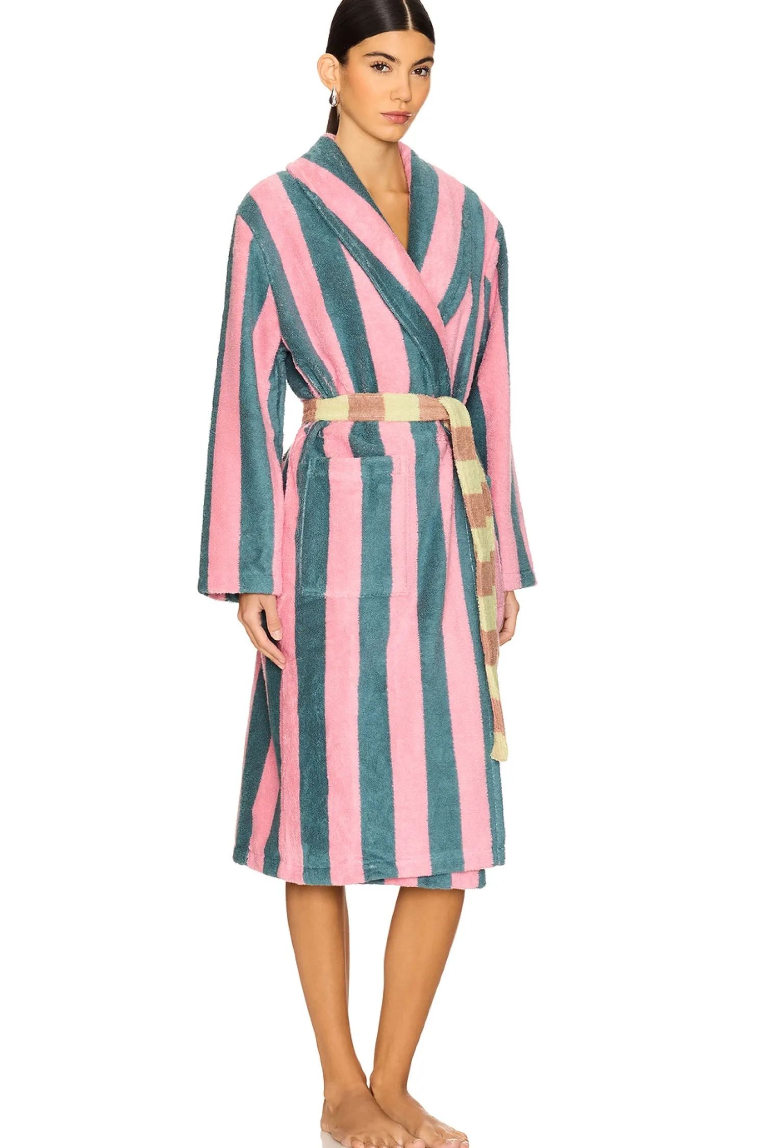 Women Dusen Dusen Lingerie & Sleepwear>Stripe Bathrobe
