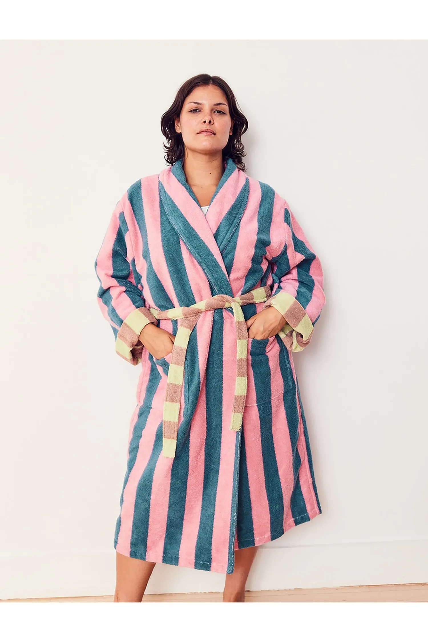 Women Dusen Dusen Lingerie & Sleepwear>Stripe Bathrobe