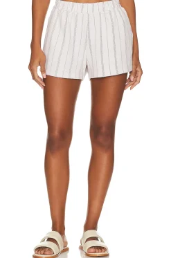 Women MONROW Loungewear>Stripe Pull On Short