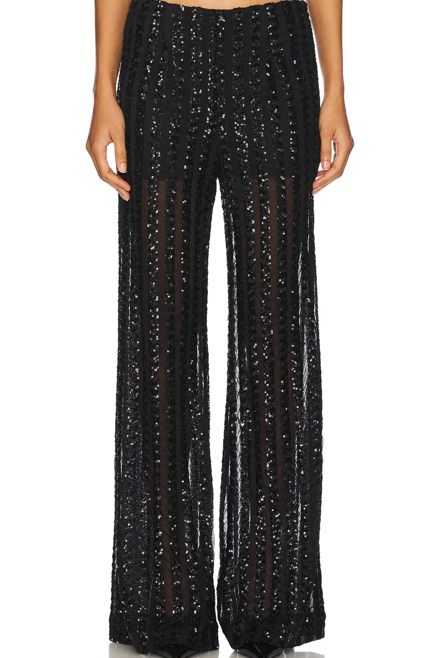 Women SANS FAFF Pants|Matching Sets>Striped Sequin Trousers