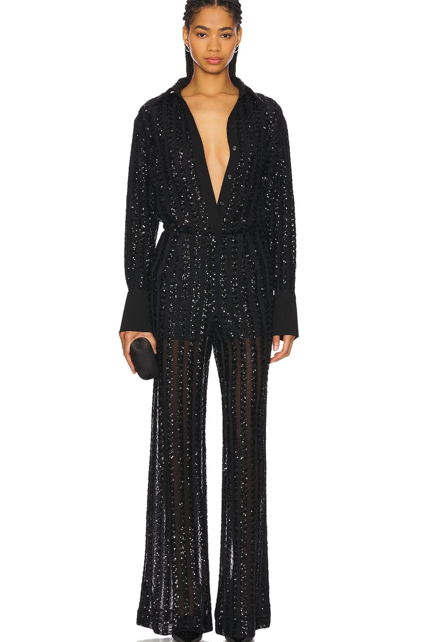 Women SANS FAFF Pants|Matching Sets>Striped Sequin Trousers