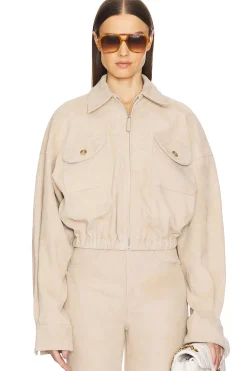 Women Helsa Jackets & Coats>Suede Bomber Jacket