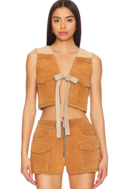 Women Understated Leather Jackets & Coats>Sugar Suede Vest