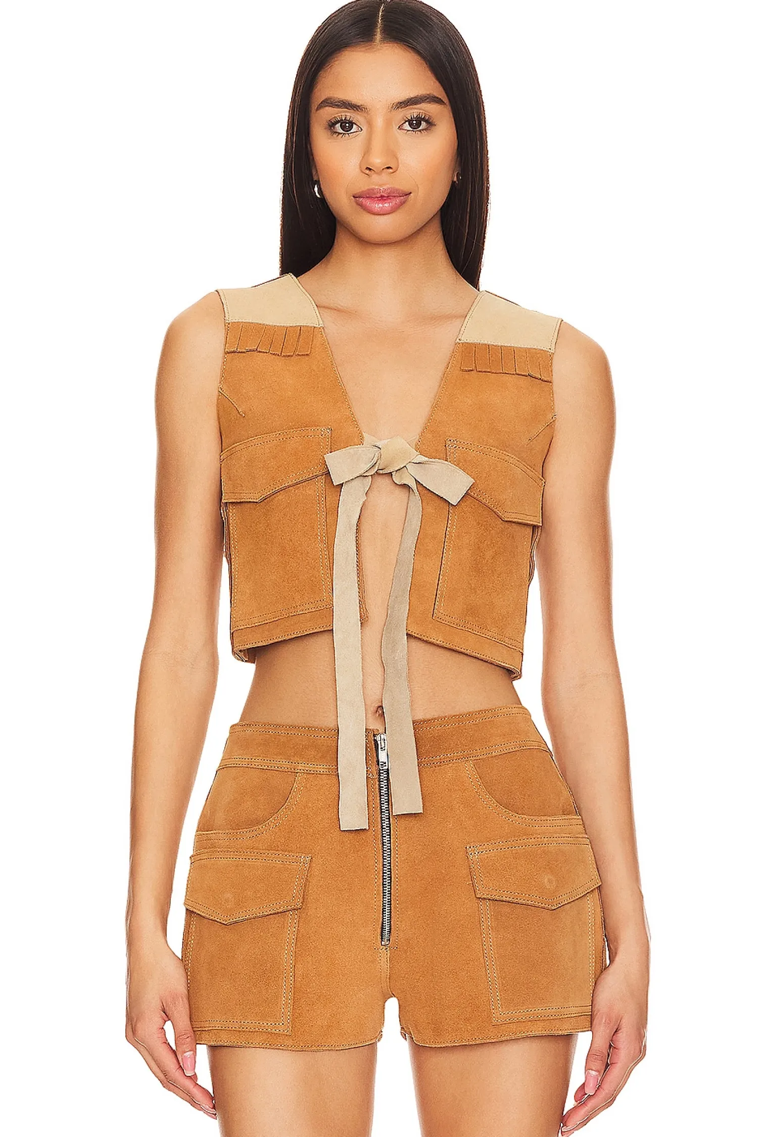 Women Understated Leather Jackets & Coats>Sugar Suede Vest
