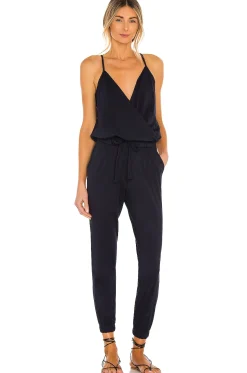 Women Bobi Jumpsuits>Supreme Jersey Tied Waist V Neck Jumpsuit
