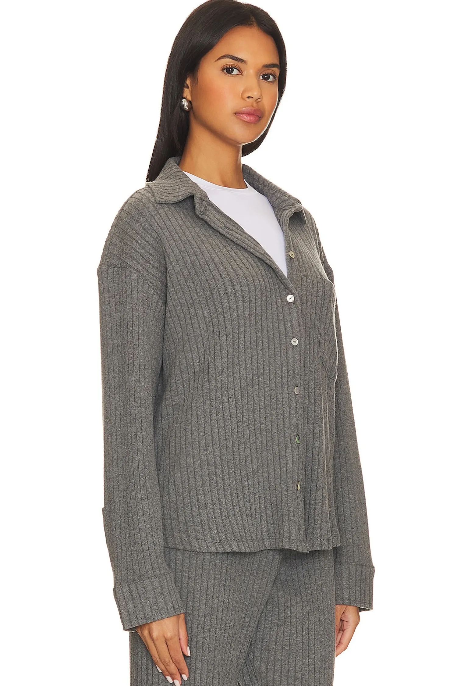 Women DONNI. Matching Sets>Sweater Rib Shirt