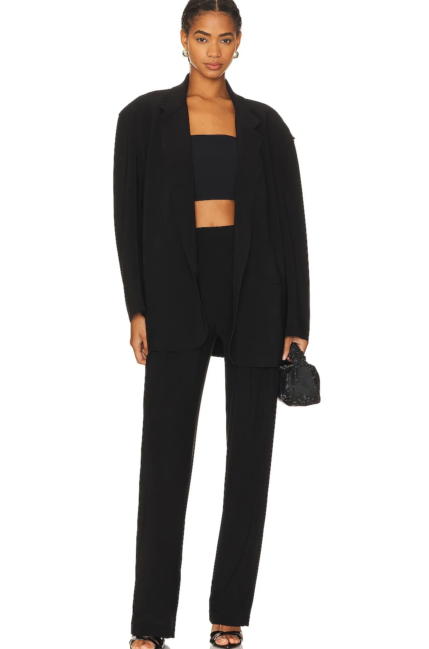 Women Norma Kamali Pants>Tapered Pleated Trouser