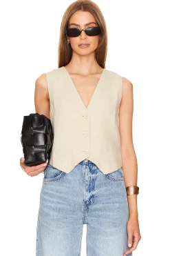 Women Rue Sophie Jackets & Coats>Tashi Linen Vest