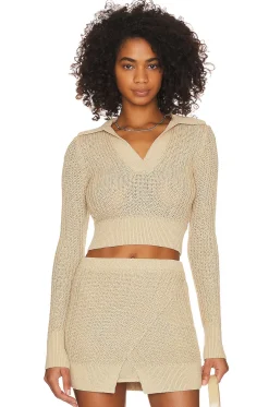 Women L'Academie Matching Sets>Tazia Polo Knit Top