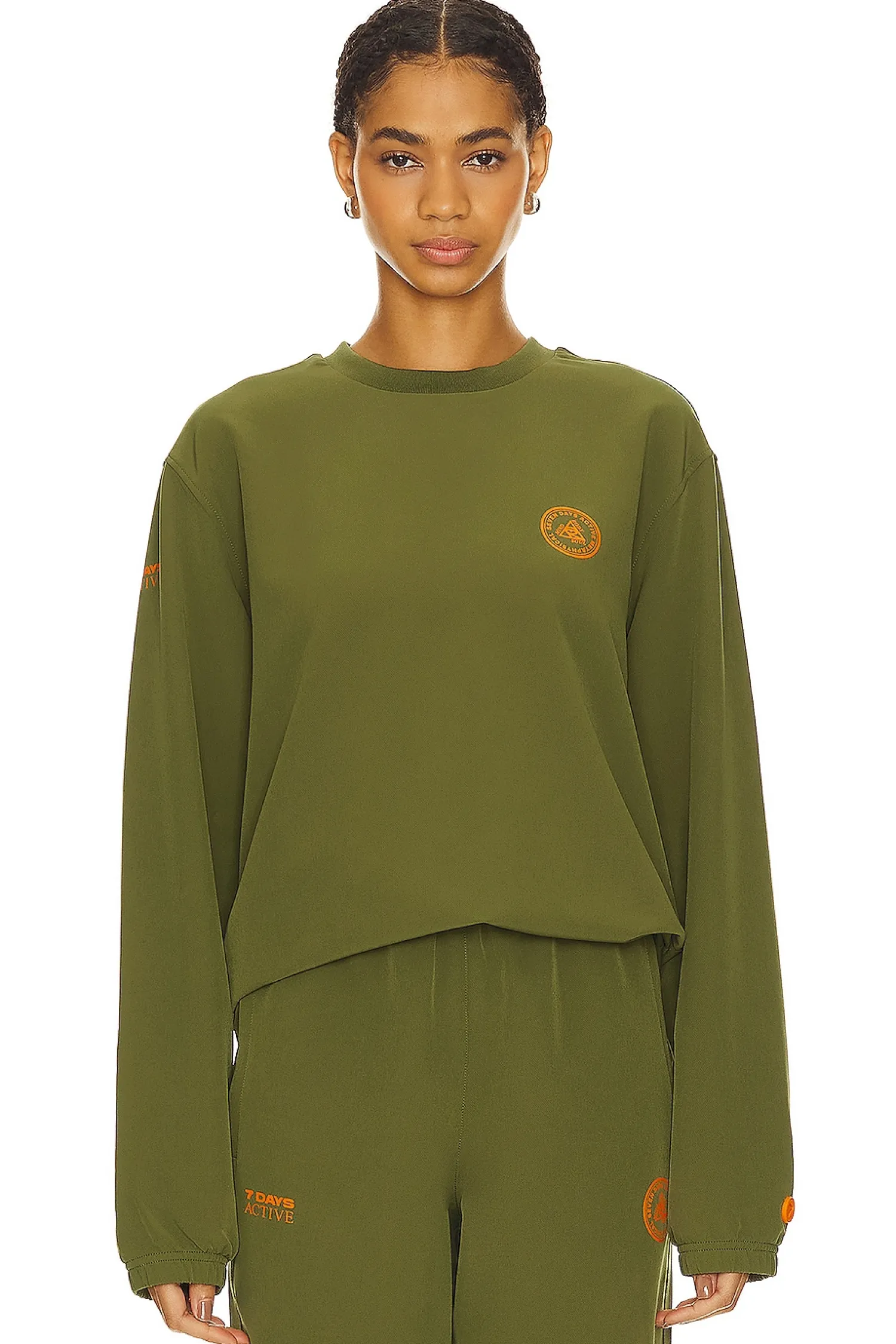 Women 7 Days Active Loungewear>Tech Crewneck Sweatshirt