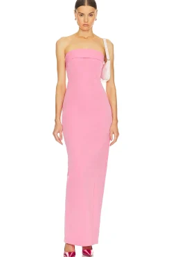 Women Helsa Dresses>Tech Gabardine Long Strapless Dress