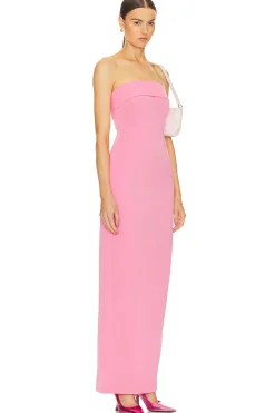 Women Helsa Dresses>Tech Gabardine Long Strapless Dress