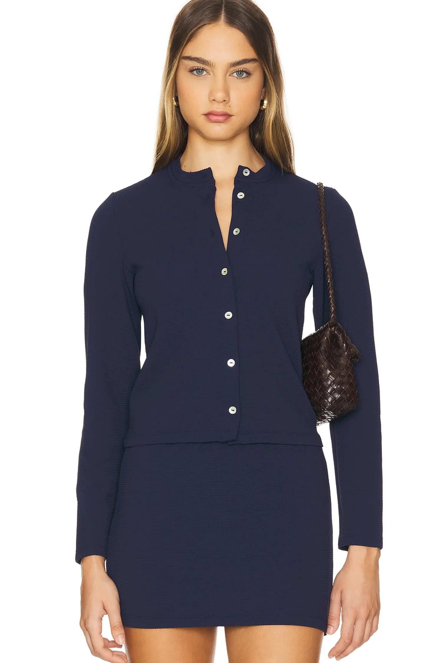Women DONNI. Matching Sets>The Box Weave Stretch Cardi