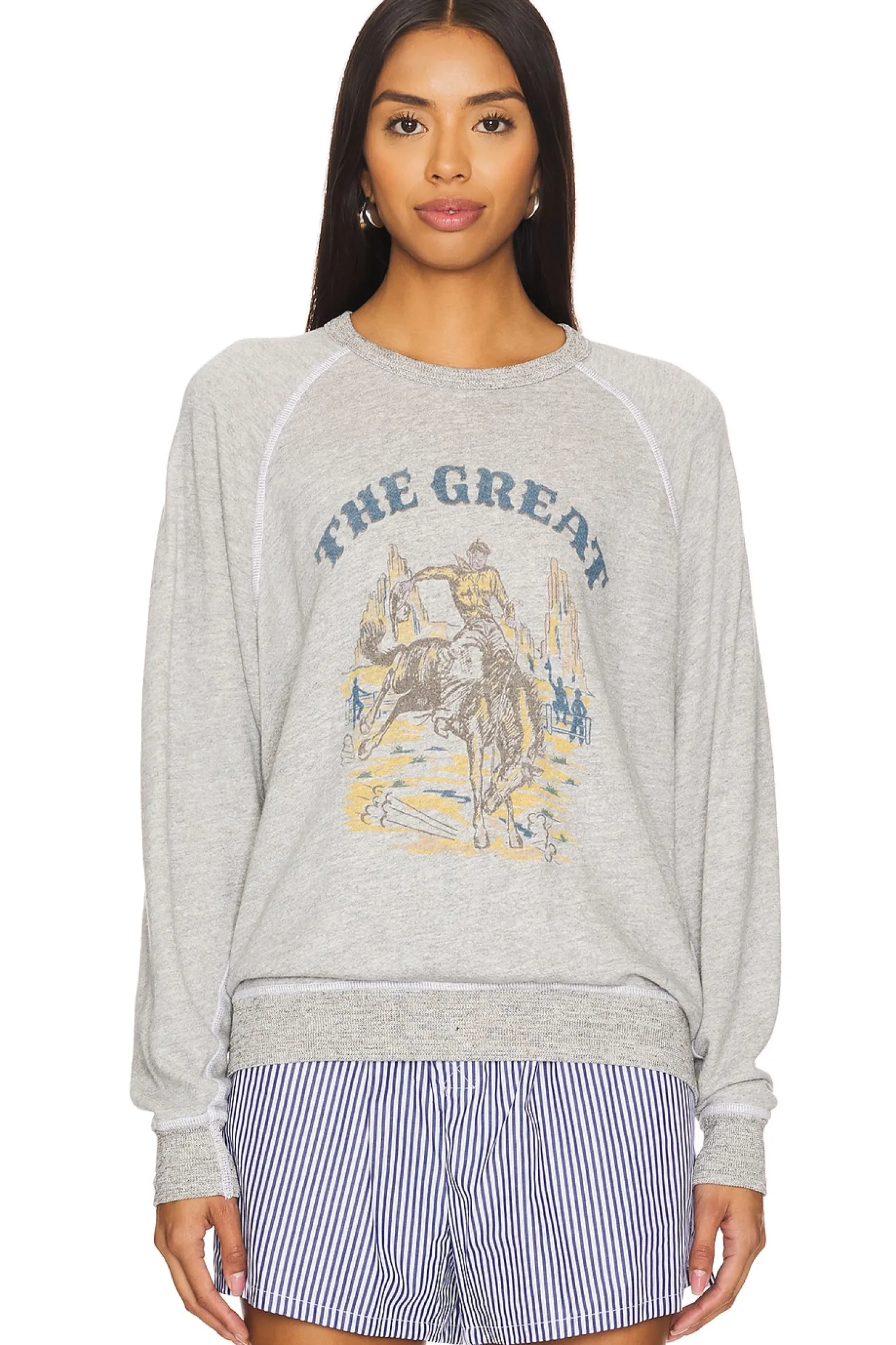 Women The Great Loungewear>The College Sweatshirt With Rodeo Graphic