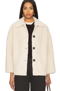 Women The Great Jackets & Coats>The Cropped Plush Sherpa Car Coat
