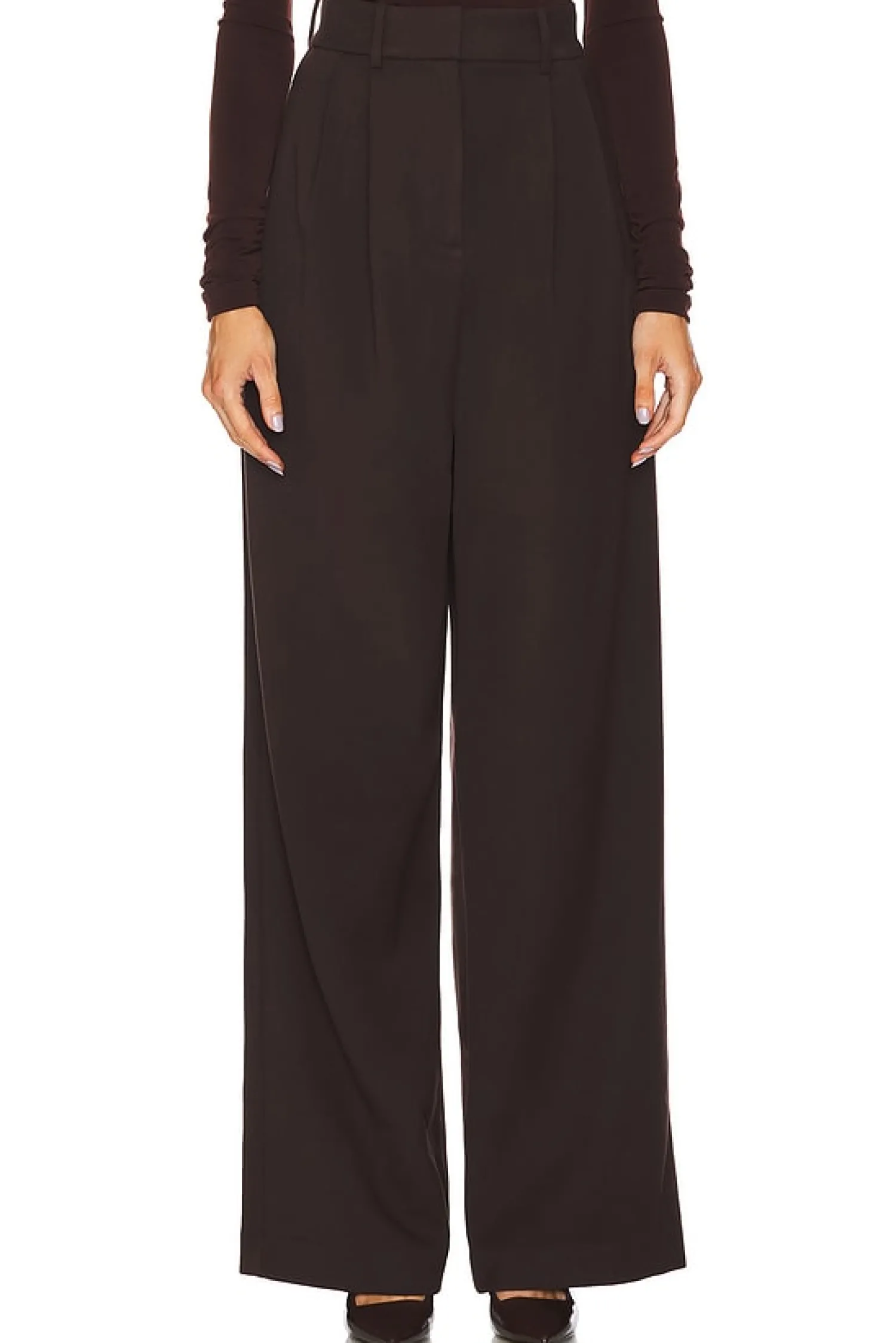 Women L'Academie Pants>The High Waist Pleated Plaid Trouser
