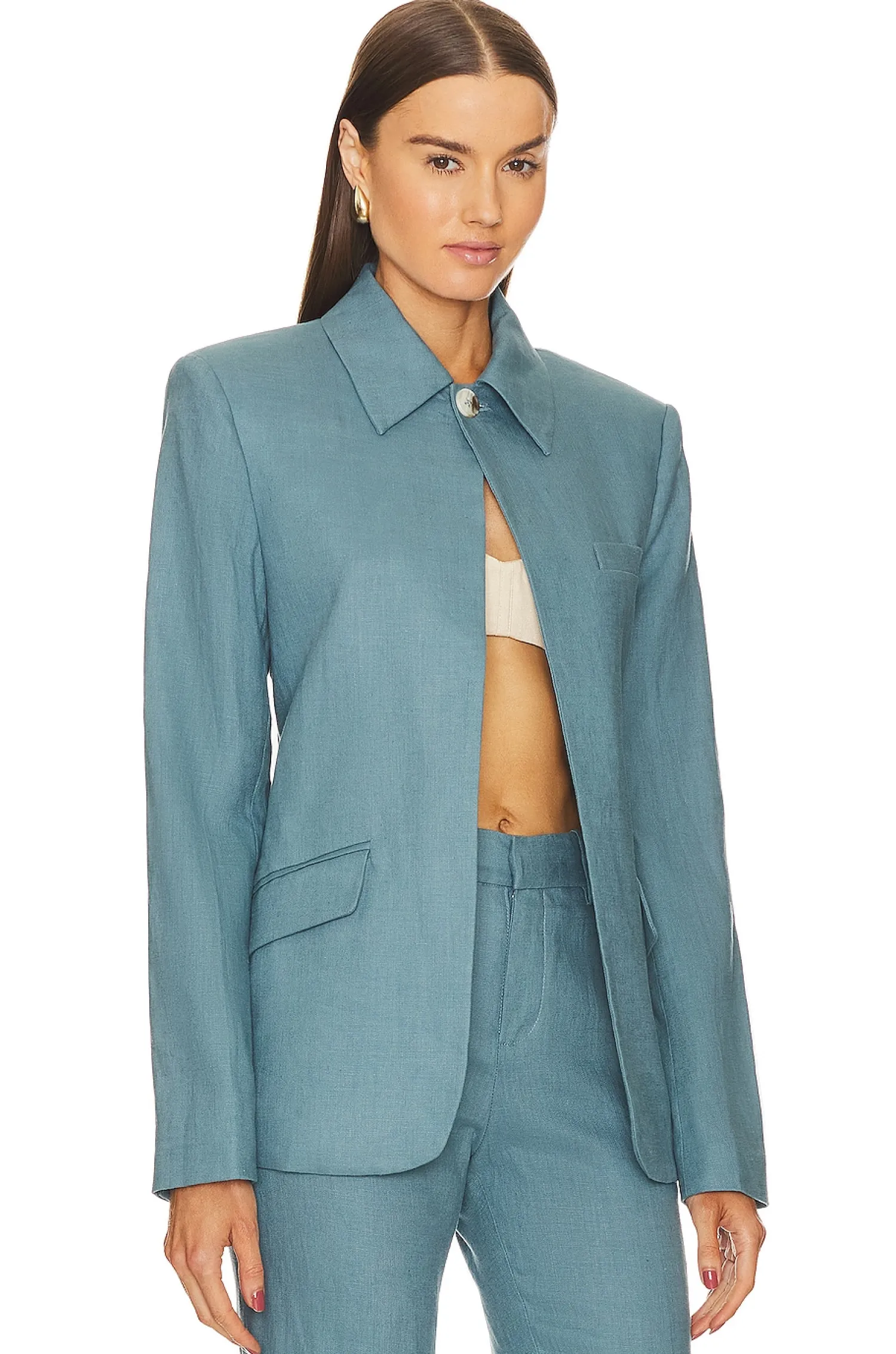 Women GRLFRND Jackets & Coats>The Linen Midway Blazer