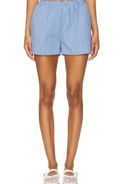 Women Solid & Striped Matching Sets>The Loretto Short