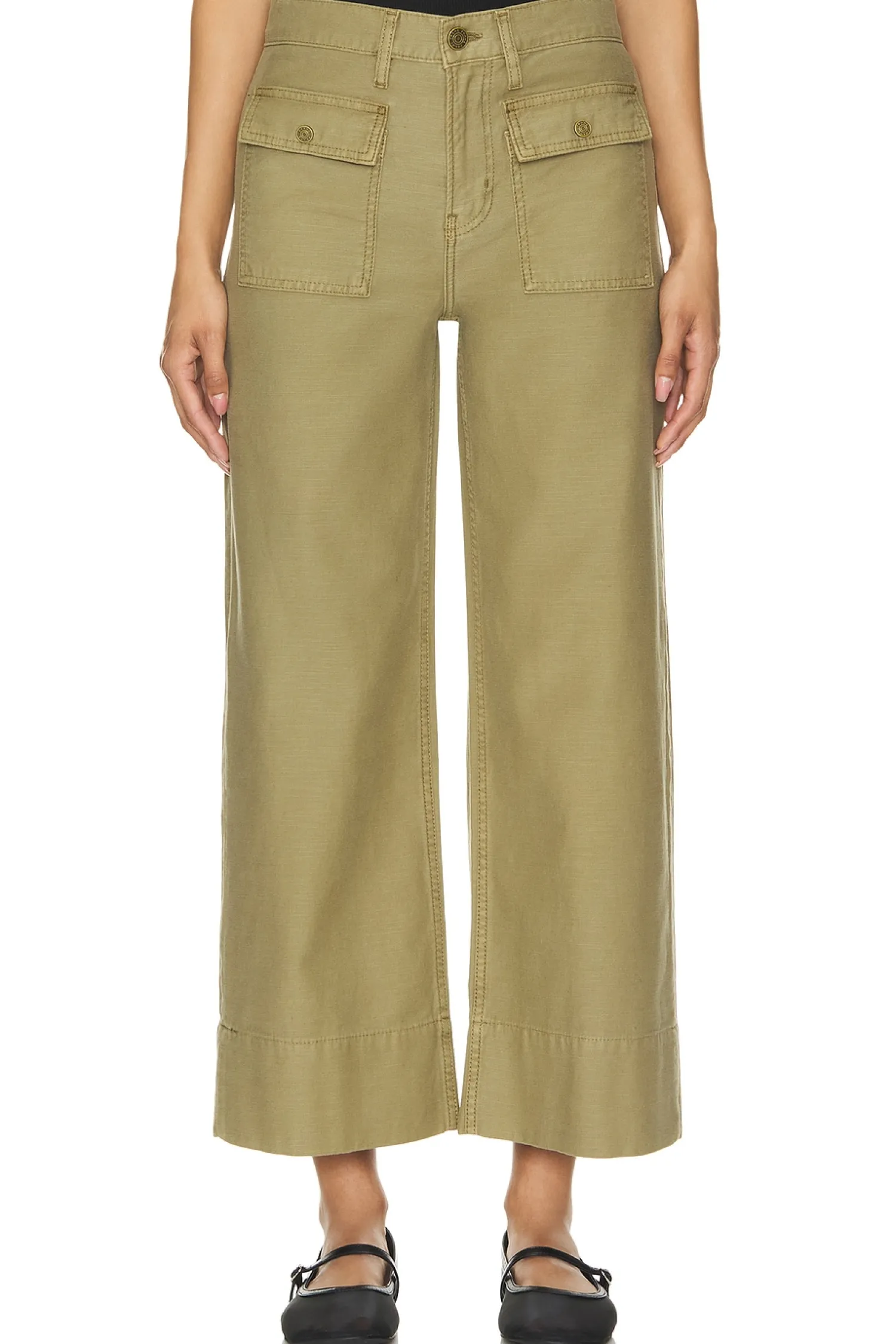 Women FRAME Pants>The 70s Patch Pocket Crop Straight