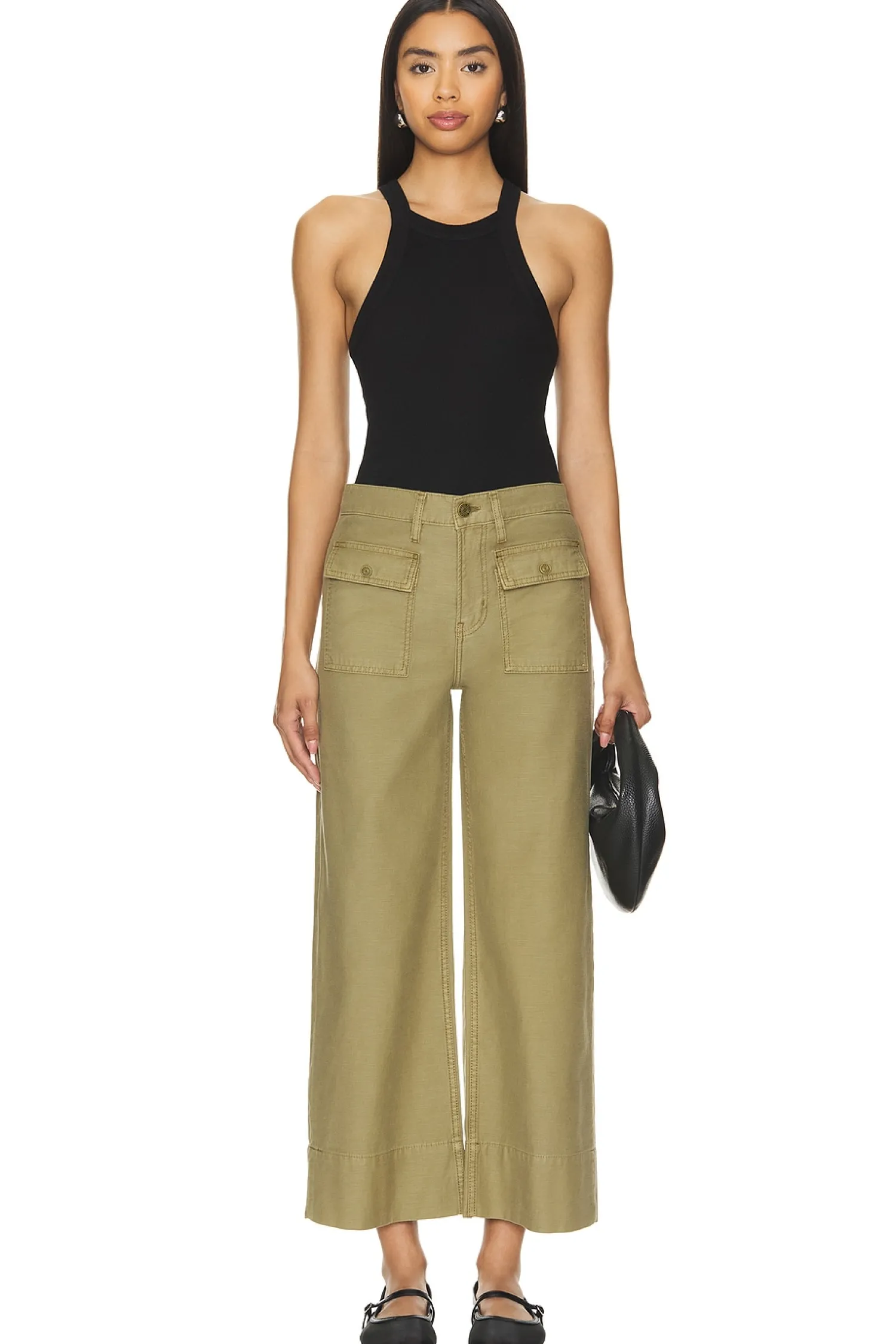 Women FRAME Pants>The 70s Patch Pocket Crop Straight