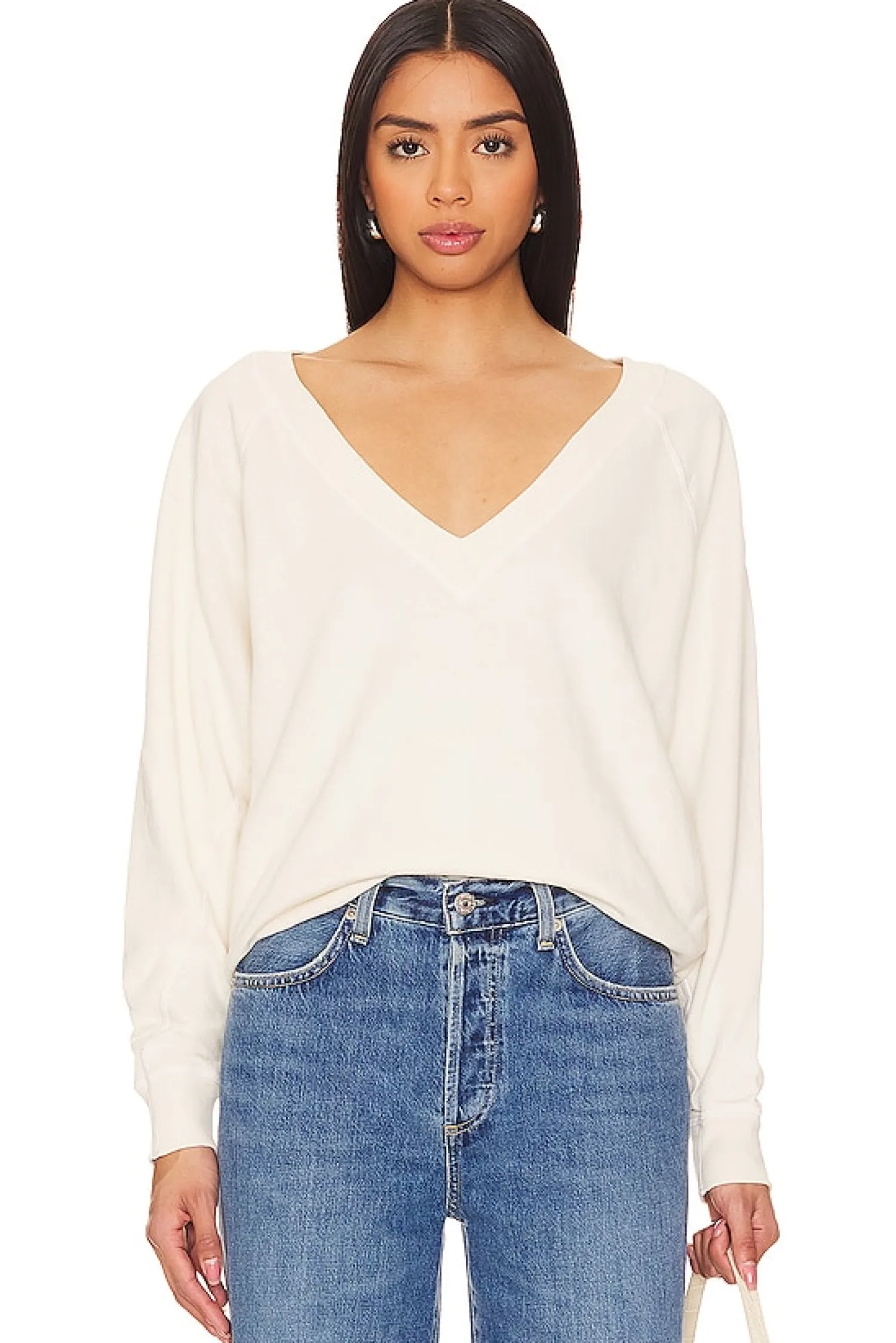 Women The Great Loungewear>The V-Neck Sweatshirt