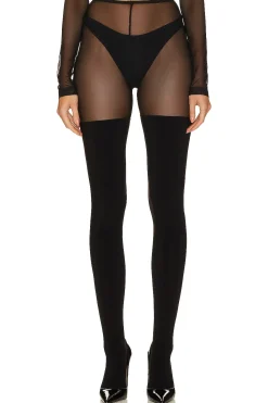 Women Norma Kamali Pants|Lingerie & Sleepwear>Thigh High Spliced Legging With Footsie