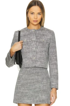 Women Theory Jackets & Coats>Tweed Military Jacket
