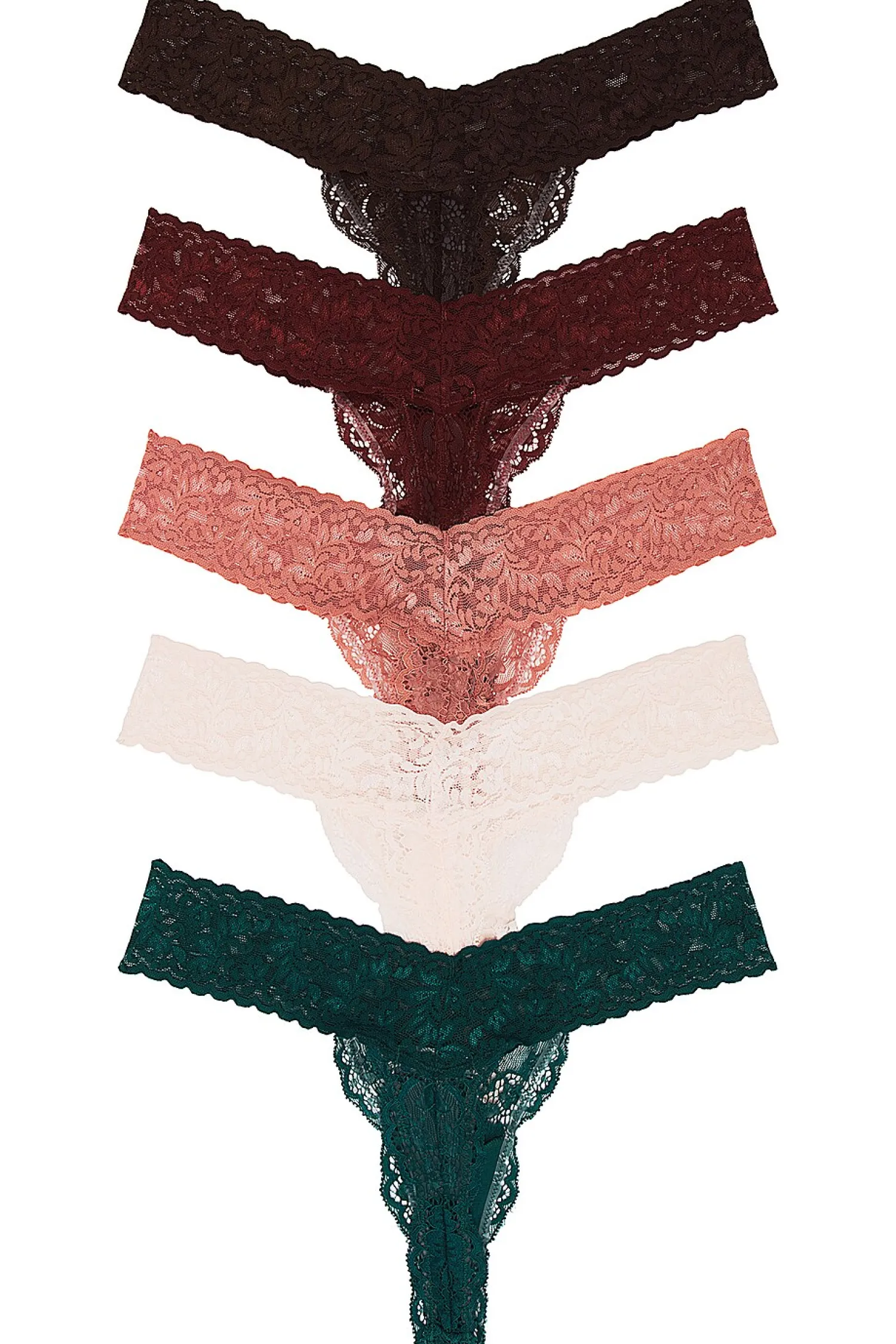 Women Privacy Please Lingerie & Sleepwear>Violet Lace Thong 5 Pack