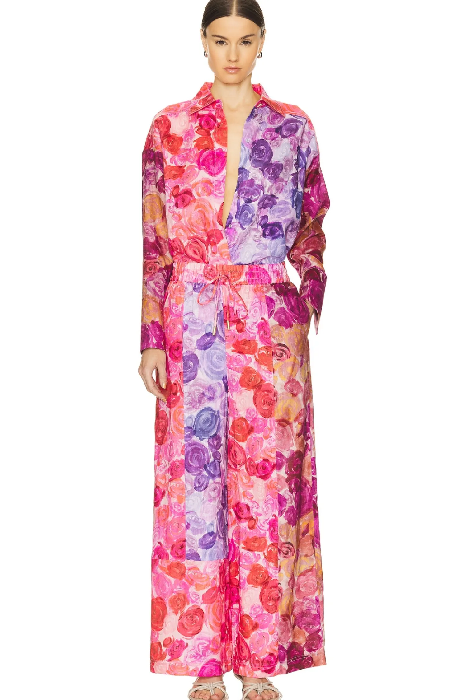 Women Aje Matching Sets>Vision Oversized Linen Shirt